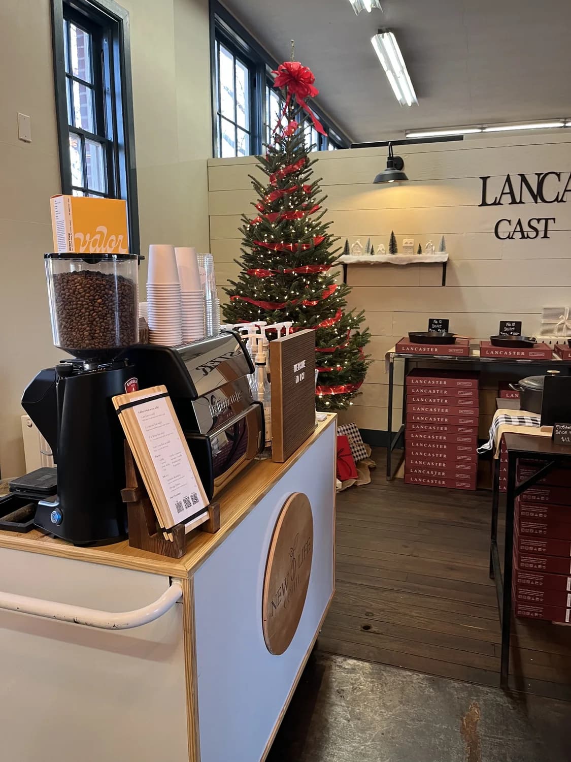 New Life Coffee Company coffee cart at a Lancaster Cast Iron retail activation