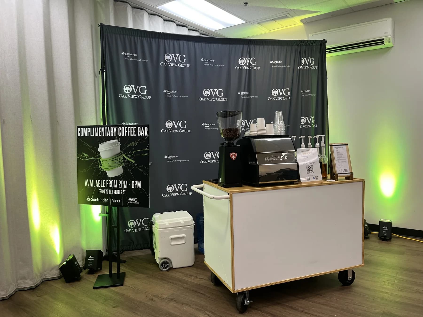 New Life Coffee Company coffee cart set up at the Santander Arena in Reading, Pennsylvania