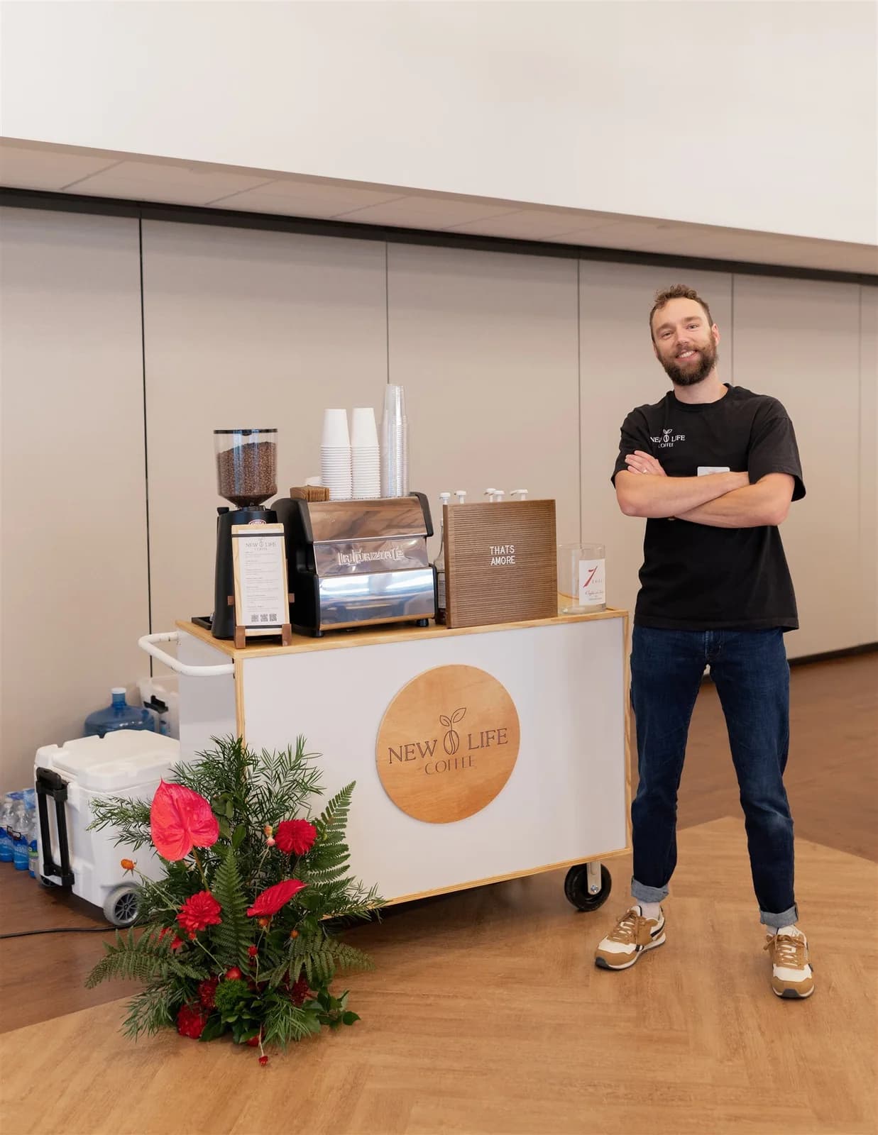 New Life Coffee Company espresso bar at an event venue in Lancaster, PA