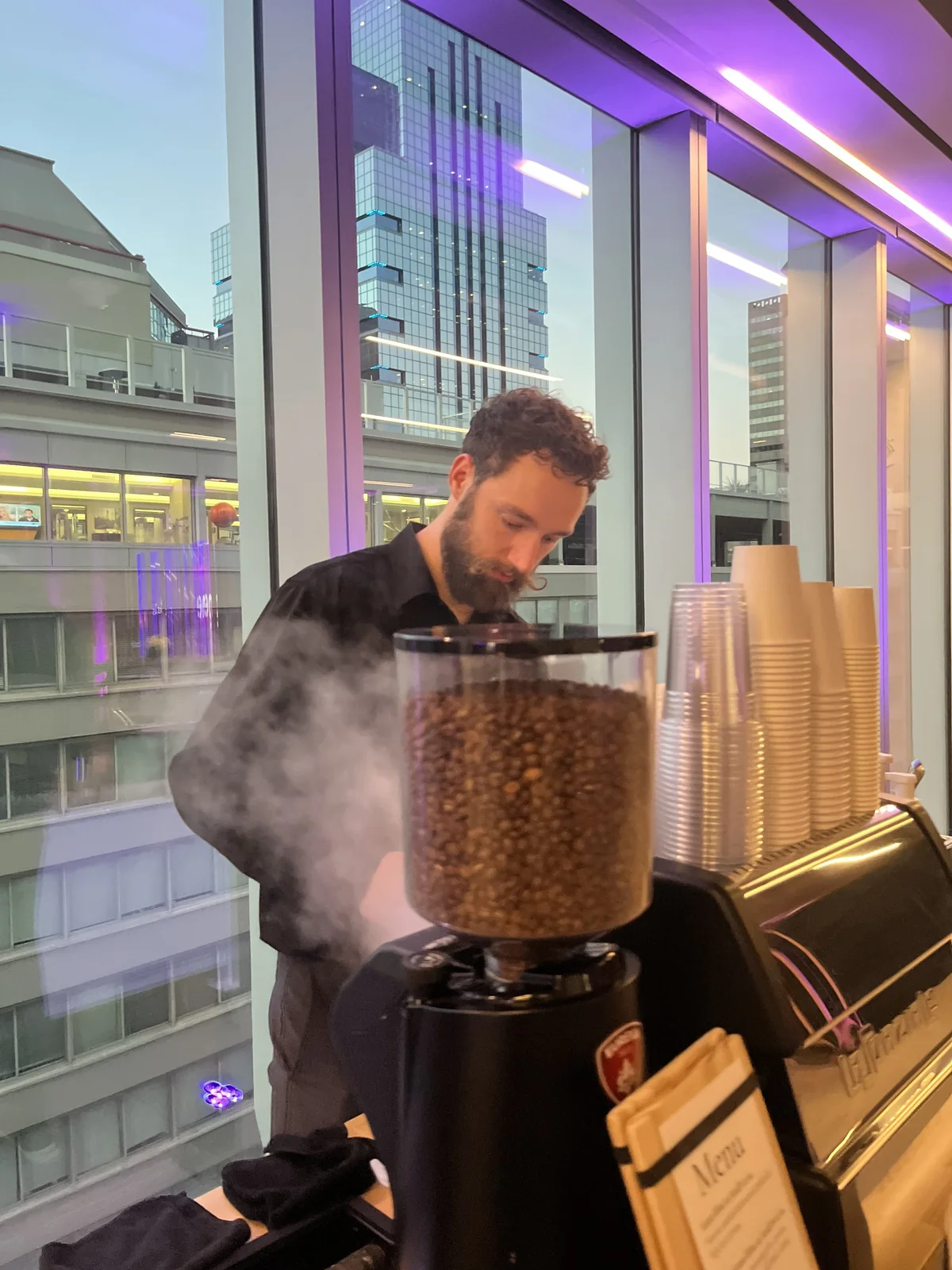Guest being served at a New Life Coffee Company mobile coffee bar
